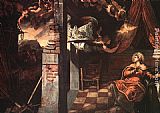 Annunciation Paintings - Annunciation by Jacopo Robusti Tintoretto